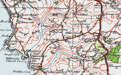 Old map of Cury in 1919