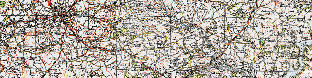Old map of Cusgarne in 1919