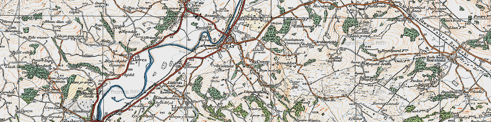 Old map of Cusop in 1919