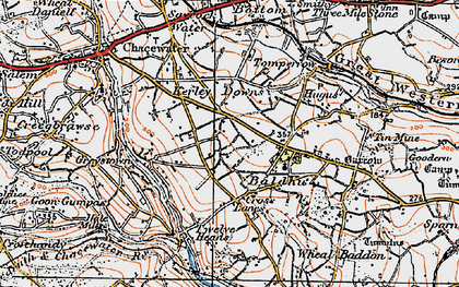 Old map of Cusveorth Coombe in 1919