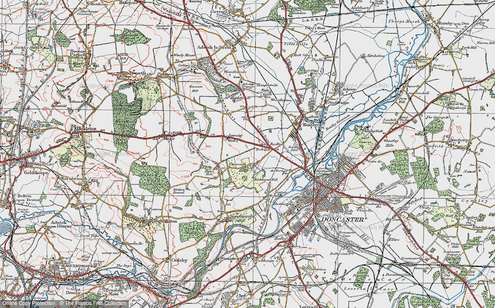 Old Map of Cusworth, 1923 in 1923