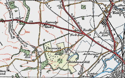 Old map of Cusworth in 1923