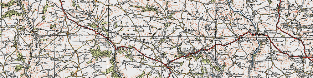 Old map of Cutmere in 1919