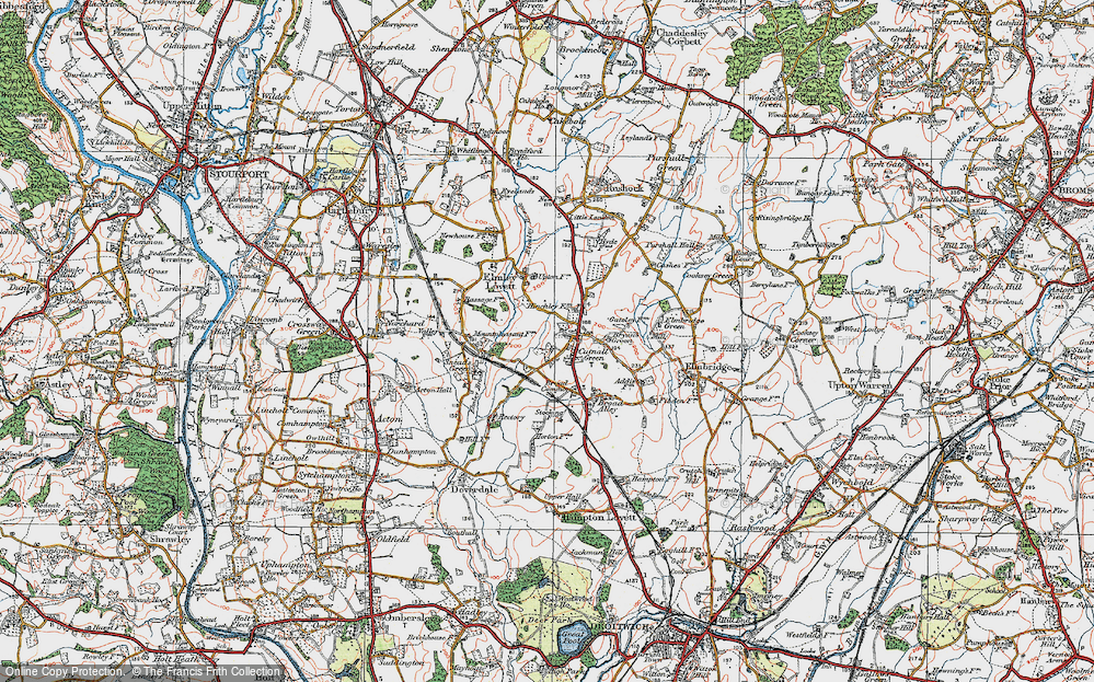 Old Map of Cutnall Green, 1920 in 1920