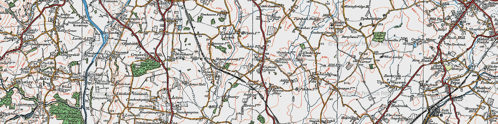 Old map of Cutnall Green in 1920