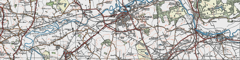 Old map of Cutsyke in 1925