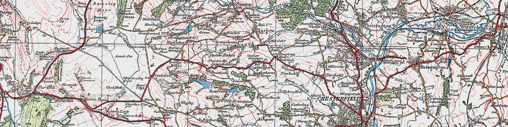Old map of Cutthorpe in 1923