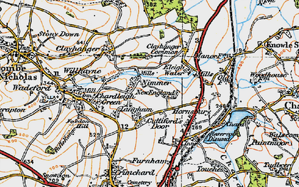 Old map of Cuttiford's Door in 1919