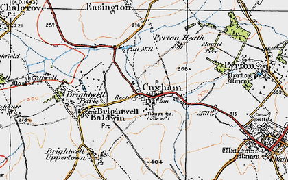 Old map of Cuxham in 1919