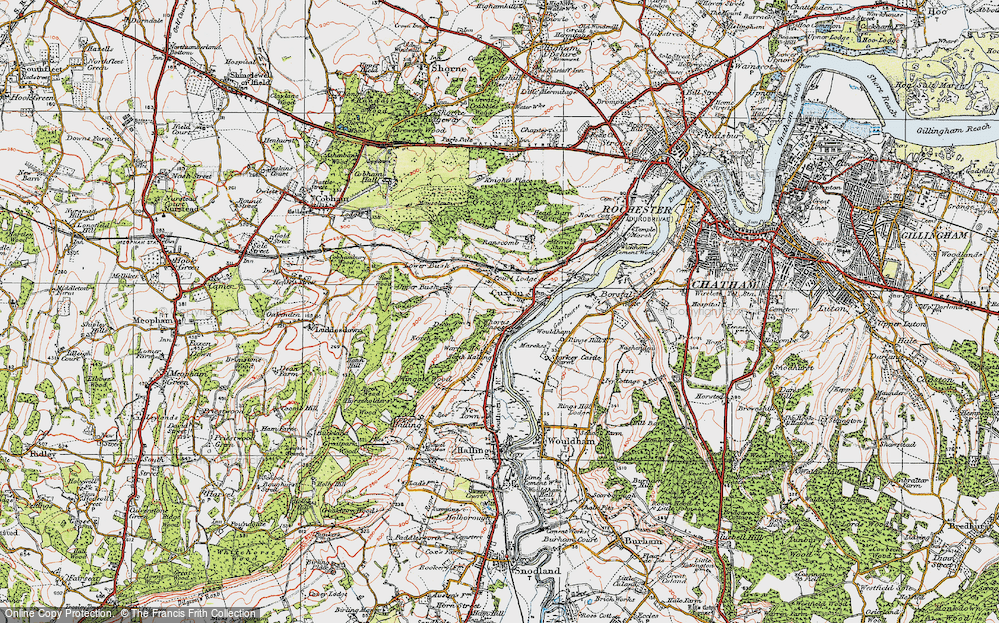 Old Map of Cuxton, 1920 in 1920