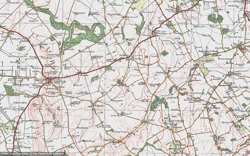 Old Map of Cuxwold, 1923 in 1923