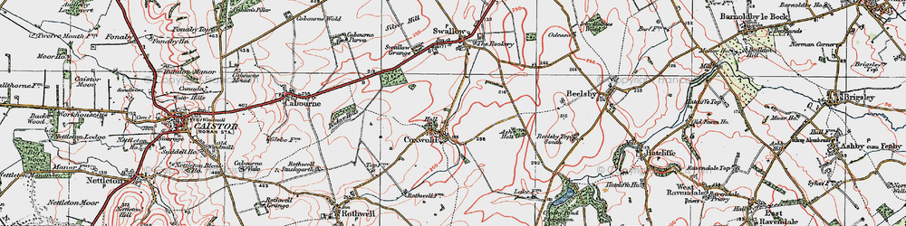 Old map of Cuxwold in 1923