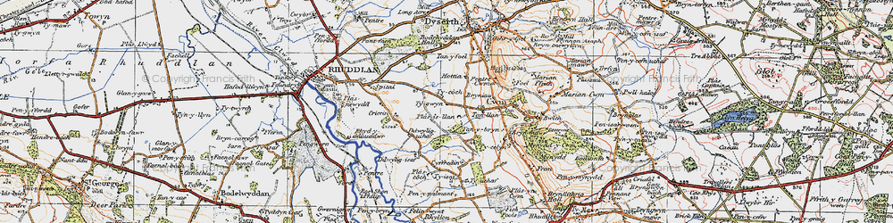 Old map of Cwm in 1922