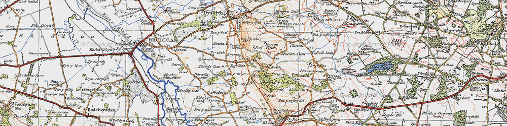 Old map of Cwm in 1922