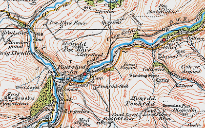 Old map of Afan Argoed Forest Park in 1923