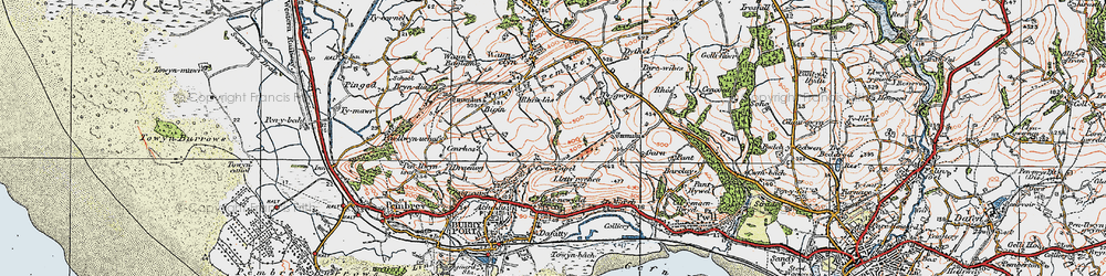 Old map of Cwm Capel in 1923