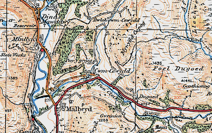 Old map of Cwm-Cewydd in 1921