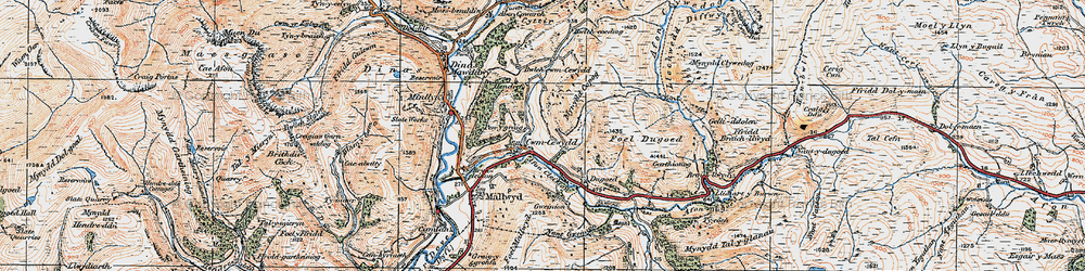 Old map of Braich-llwyd in 1921