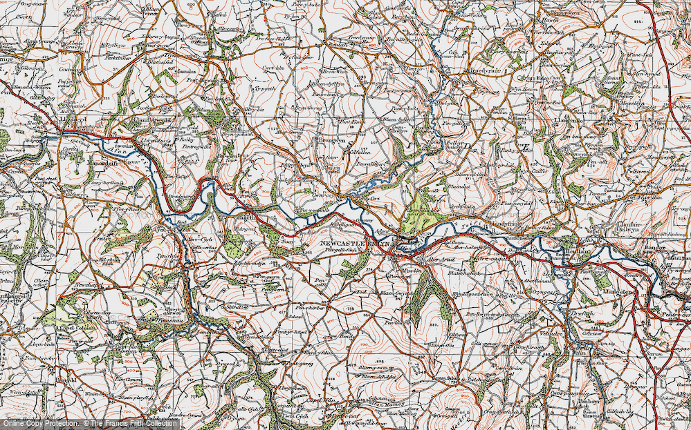 Old Map of Cwm-cou, 1923 in 1923
