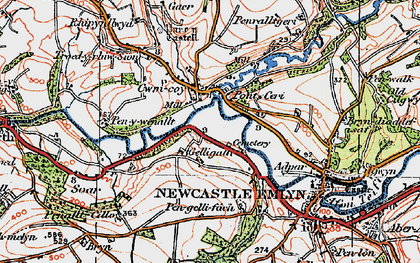 Old map of Cwm-cou in 1923