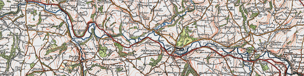 Old map of Cwm-cou in 1923
