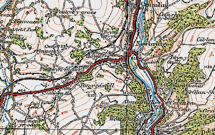Old map of Cwm Dows in 1919