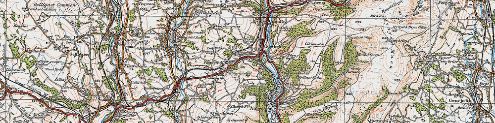 Old map of Cwm Dows in 1919