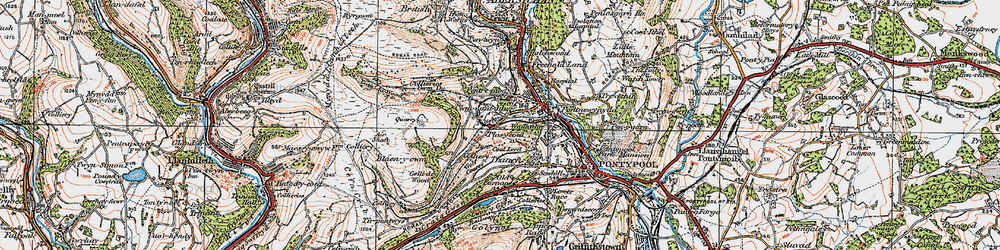 Old map of Cwm Ffrwd-oer in 1919