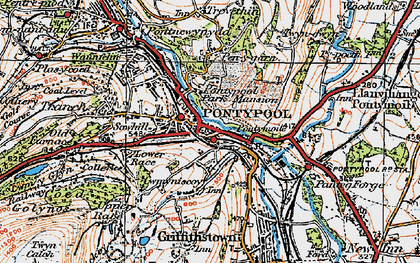Old map of Cwm-Fields in 1919