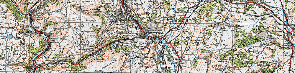 Old map of Cwm-Fields in 1919