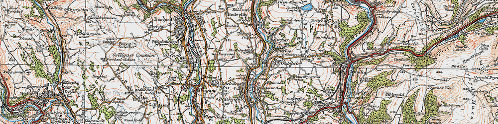 Old map of Cwm Gelli in 1919