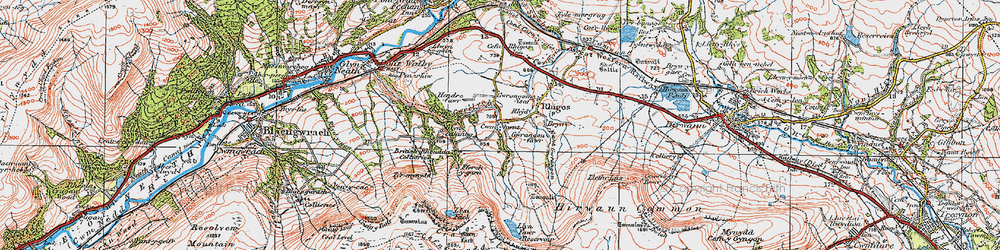 Old map of Y Foel Chwern in 1923