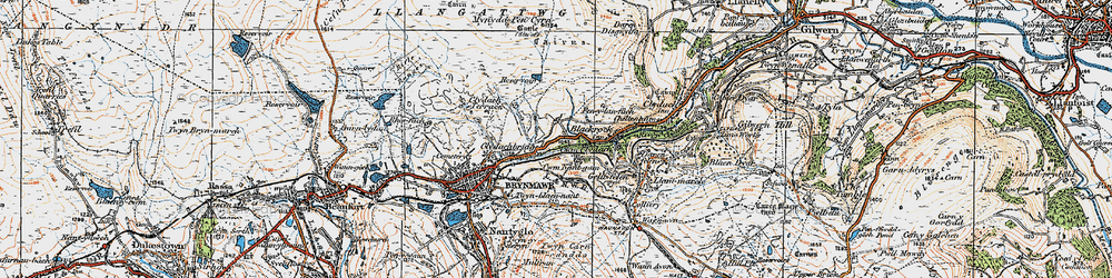 Old map of Cwm Nant-gam in 1919