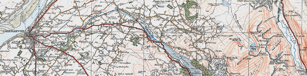 Old map of Cwm-y-glo in 1922