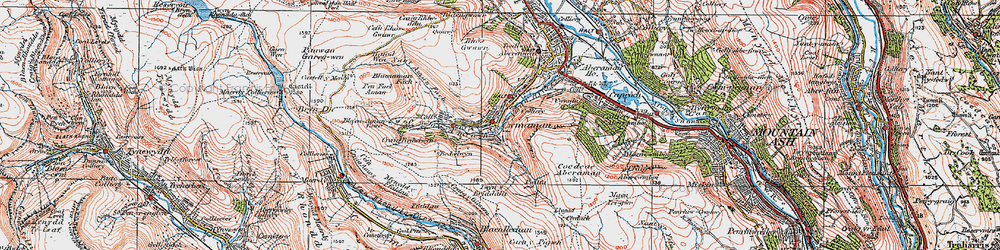 Old map of Cwmaman in 1923