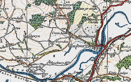 Old map of Cwmbach in 1919