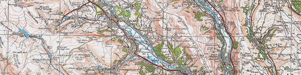 Old map of Blaen-nant-y-groes in 1923