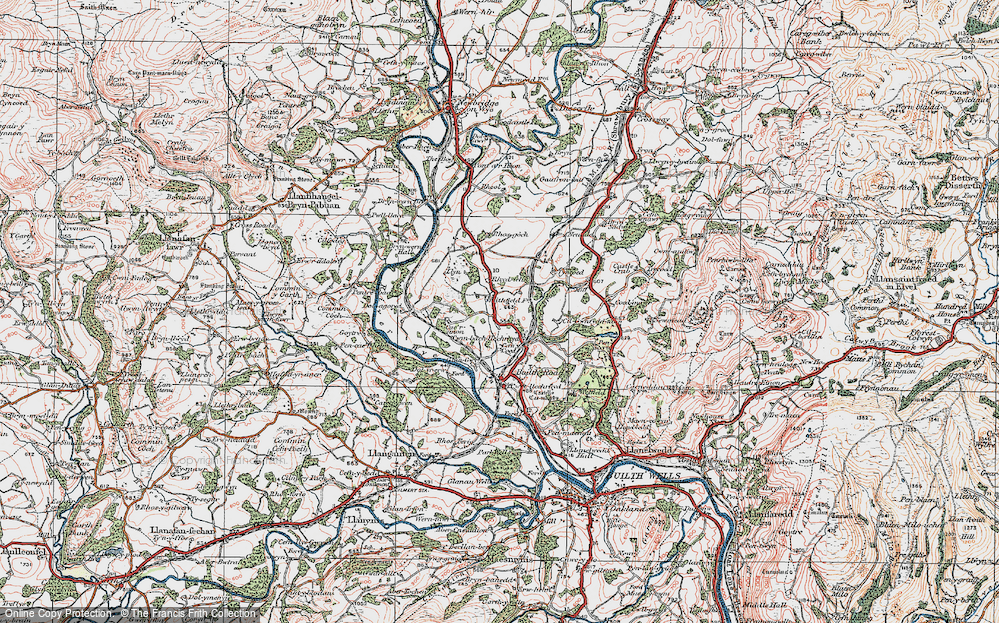 Old Map of Cwmbach Llechrhyd, 1923 in 1923