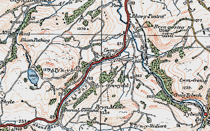 Old map of Cwmbelan in 1922