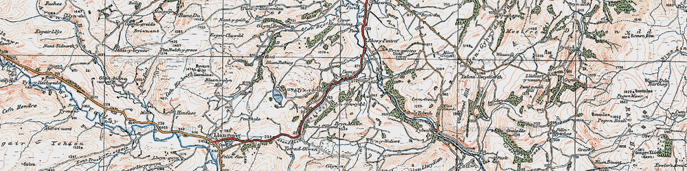 Old map of Cwmbelan in 1922
