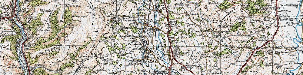 Old map of Cwmbran in 1919