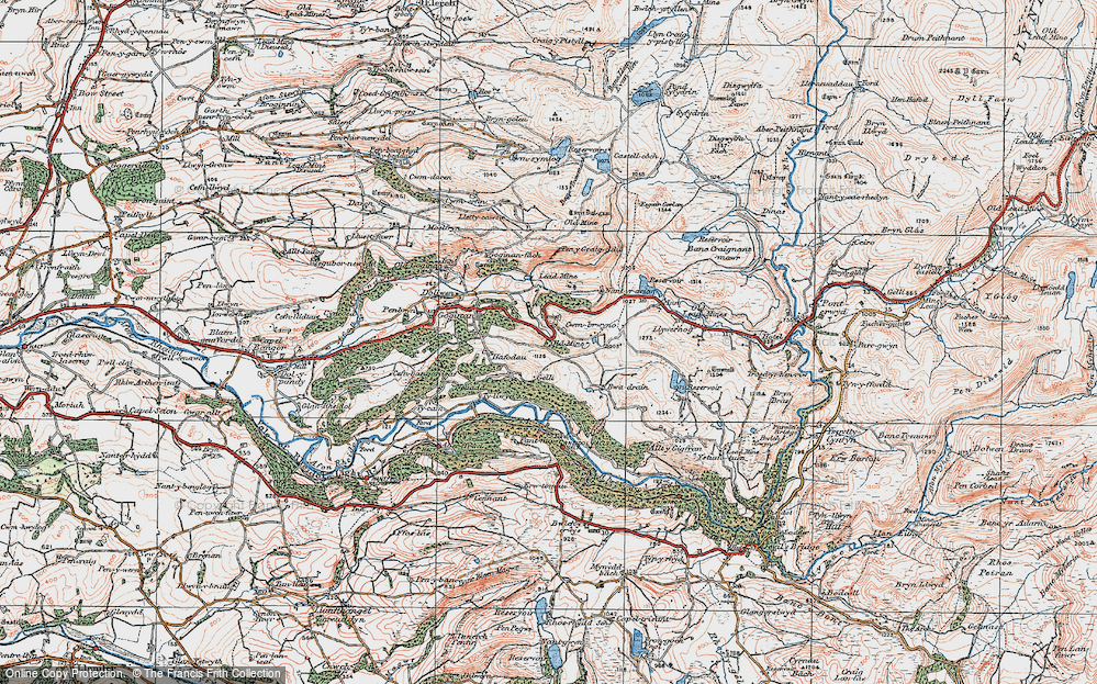 Old Map of Historic Map covering Bwa-drain in 1922