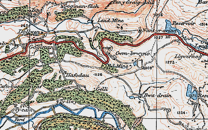 Old map of Cwmbrwyno in 1922
