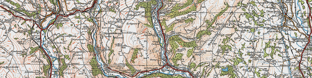 Old map of Cwmcarn in 1919