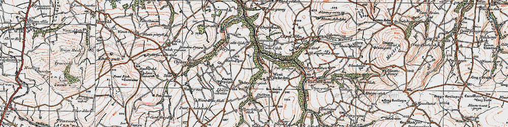 Old map of Llwyndrain in 1923