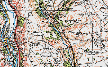 Old map of Cwmfelin in 1919