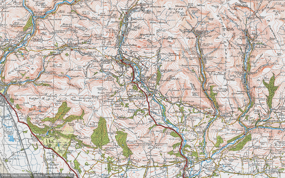 Old Map of Cwmfelin, 1922 in 1922