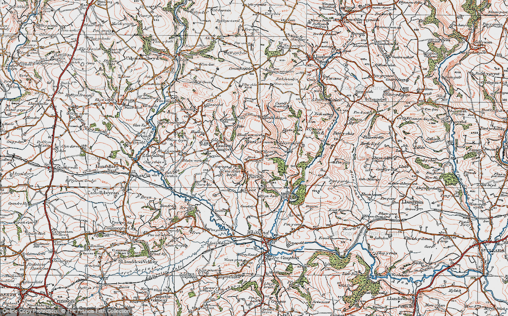 Old Map of Cwmfelin Boeth, 1922 in 1922