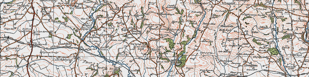 Old map of Bryngwelltyn in 1922