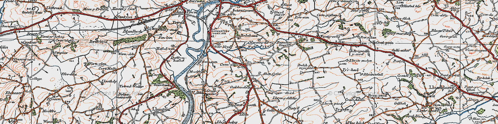 Old map of Abercyfor Uchaf in 1923